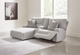 Prime Furniture - Ashley Furniture - Acklen Place Sectional - 2-Piece Power Reclining Sectional / Navy - 93607S16